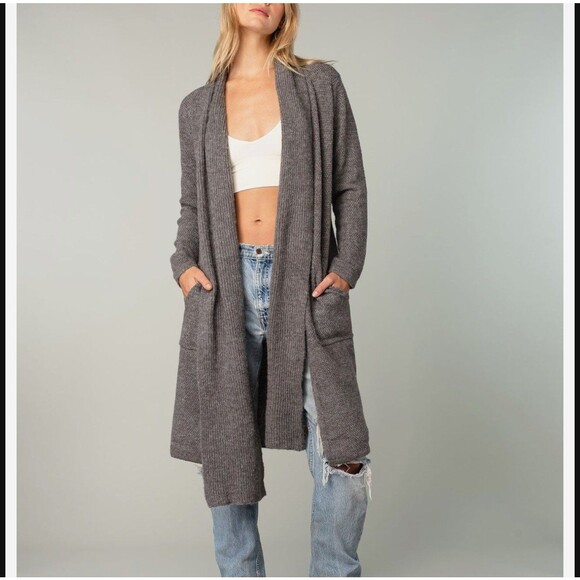 LOVESTITCH Gray Long Scarf Cardigan size large - Picture 1 of 11